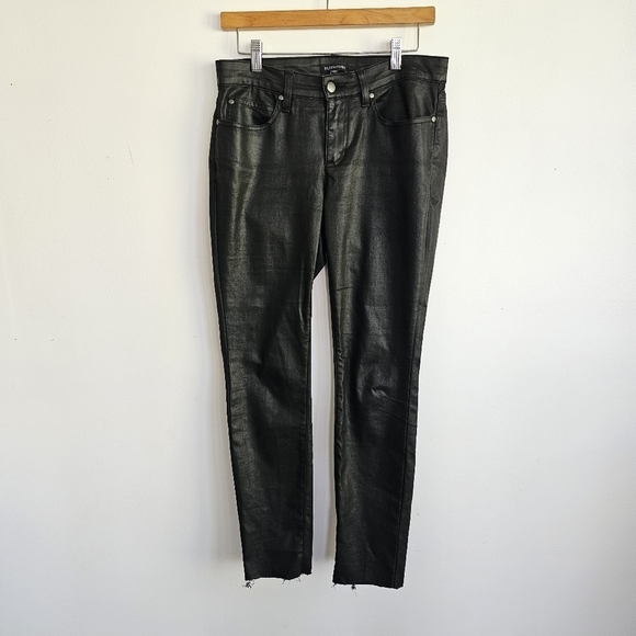 Eileen Fisher Waxed Black Denim Organic Jeans - Picture 2 of 7